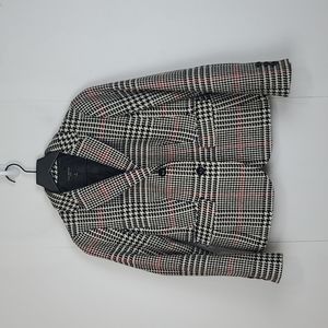 Talbots Wool Blend Houndstooth Blazer Career Office Fall Size 4P